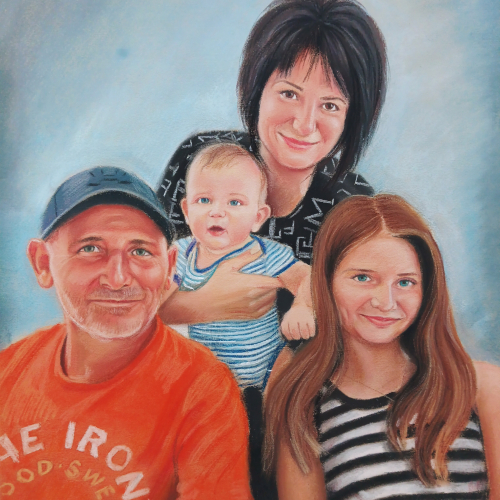 Портрет със сух пастел